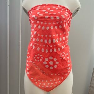 NWOT Free People Scarf Polka Dot Neon Orange